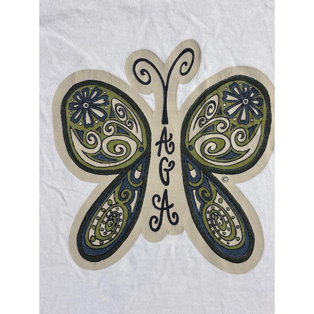 Vintage 90s YAGA Cayman Islands Butterfly Art Graphic Shirt Mens Size Small - Picture 9 of 10